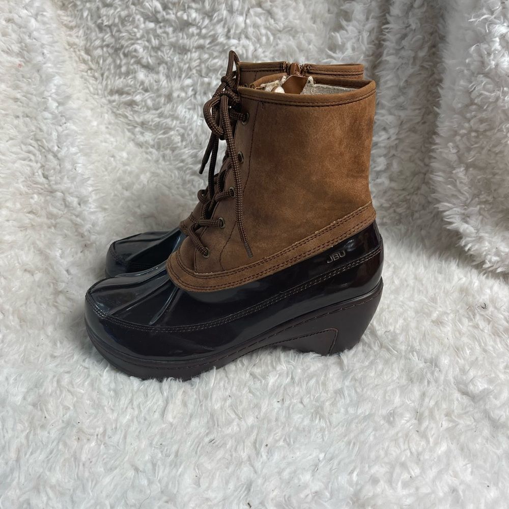 JBU By Jambu Caramel Boots brown & tan vegan leather lace up boots SZ9M